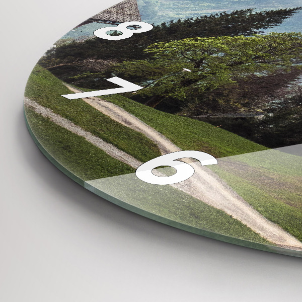 Horloge ronde Vue sur la montagne