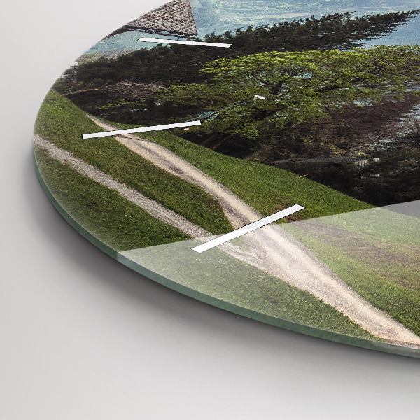 Horloge ronde Vue sur la montagne