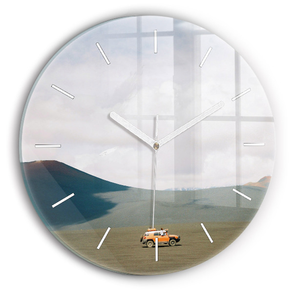 Horloge ronde Véhicule dans le désert du Kamtchatka