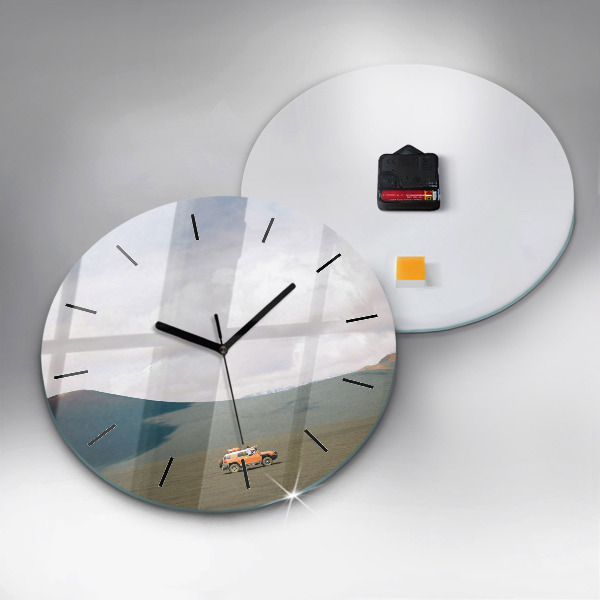 Horloge ronde Véhicule dans le désert du Kamtchatka