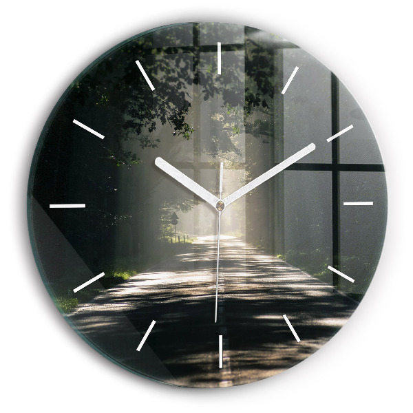 Horloge ronde Route forestière