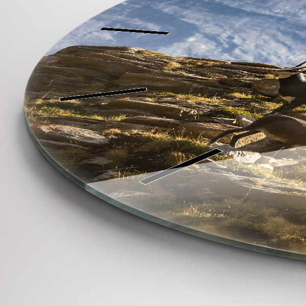 Horloge ronde 'Chèvre dans la Vallée d''Aoste'