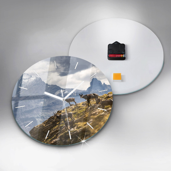 Horloge ronde 'Chèvre dans la Vallée d''Aoste'