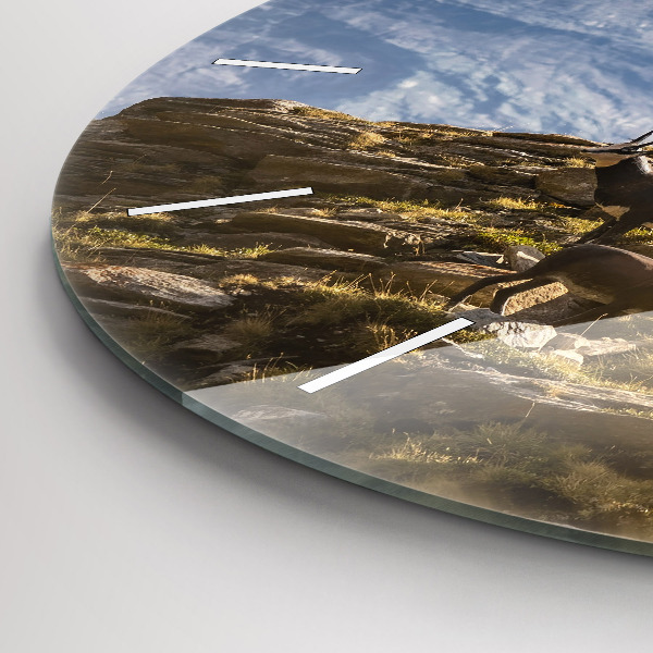 Horloge ronde 'Chèvre dans la Vallée d''Aoste'