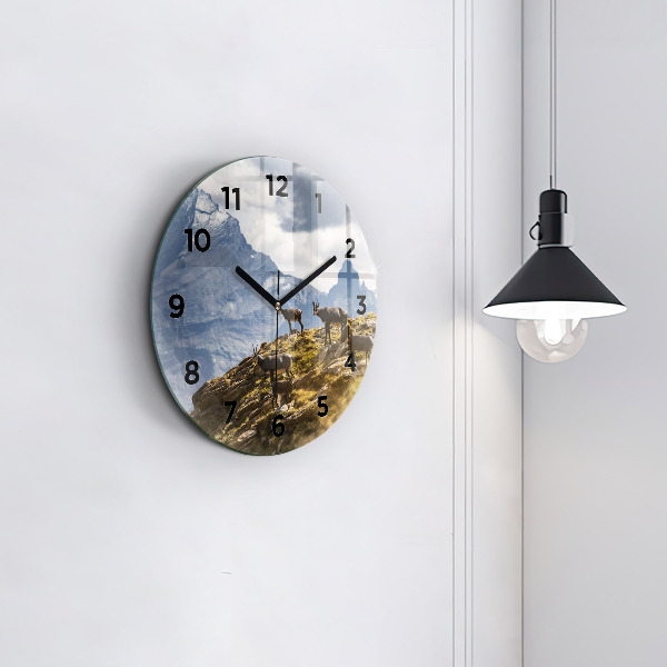 Horloge ronde 'Chèvre dans la Vallée d''Aoste'