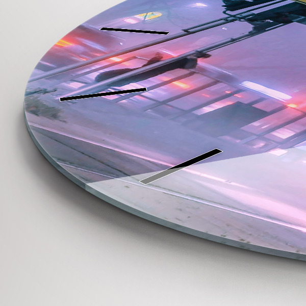 Horloge ronde Varsovie dans le brouillard