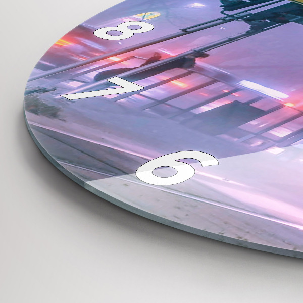 Horloge ronde Varsovie dans le brouillard