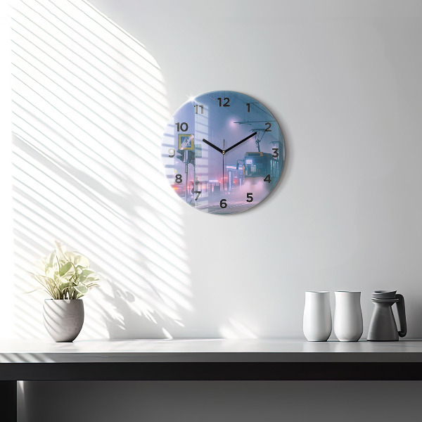 Horloge ronde Varsovie dans le brouillard