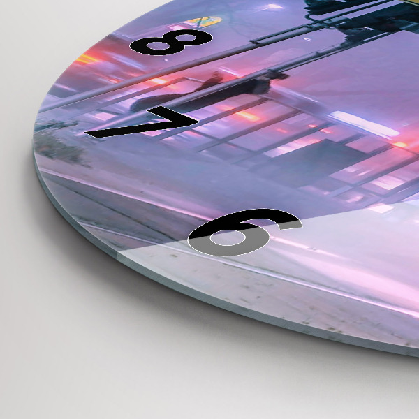 Horloge ronde Varsovie dans le brouillard