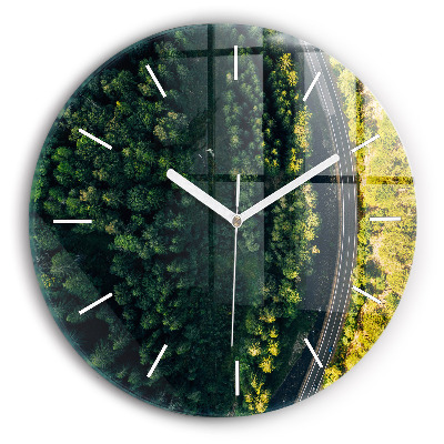 Horloge ronde 'La forêt vue à vol d''oiseau'