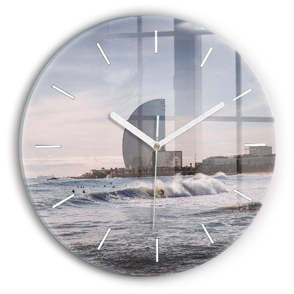 Horloge ronde Surfeur de Barcelone