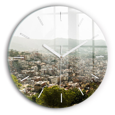Horloge ronde Vue de Barcelone sur Montjuic