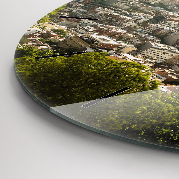 Horloge ronde Vue de Barcelone sur Montjuic