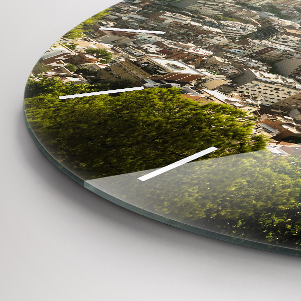 Horloge ronde Vue de Barcelone sur Montjuic