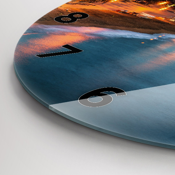 Pendule murale ronde Plage de Barcelone