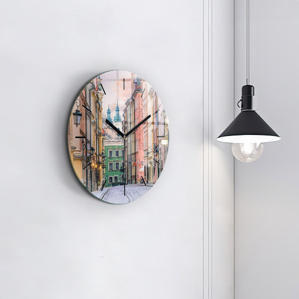 Pendule murale ronde Vieille ville de Varsovie