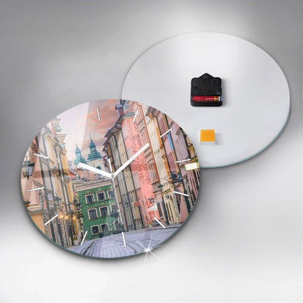 Pendule murale ronde Vieille ville de Varsovie