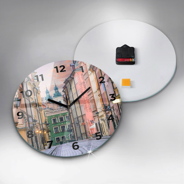 Pendule murale ronde Vieille ville de Varsovie