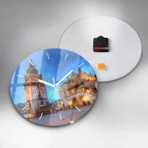 Horloge ronde Place du marché principal de Cracovie