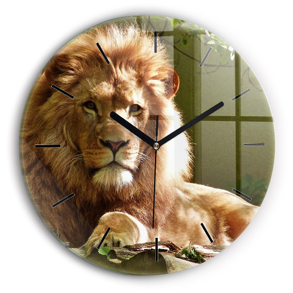 Horloge ronde 'Portrait d''un lion'
