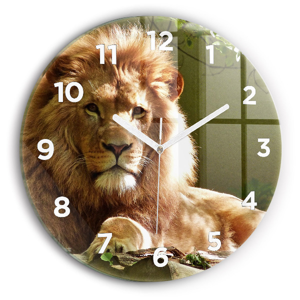 Horloge ronde 'Portrait d''un lion'