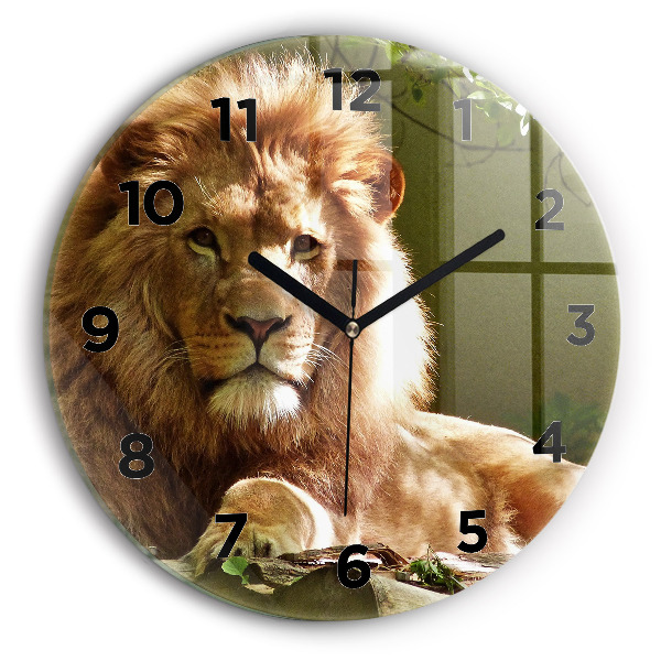 Horloge ronde 'Portrait d''un lion'