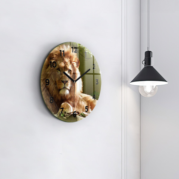 Horloge ronde 'Portrait d''un lion'