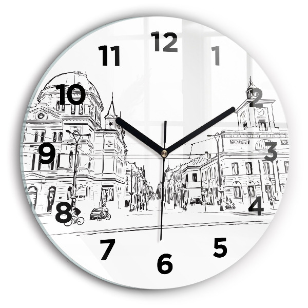 Horloge ronde Illustration de la ville de Poznań