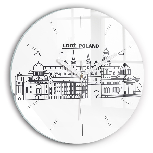 Horloge ronde Panorama architectural de Lodz