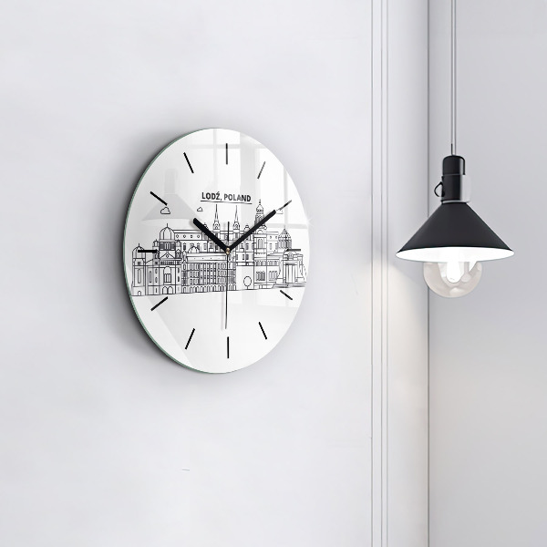 Horloge ronde Panorama architectural de Lodz