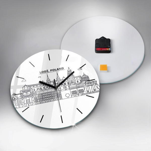 Horloge ronde Panorama architectural de Lodz