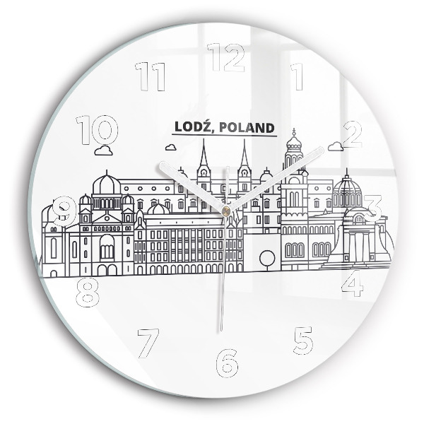 Horloge ronde Panorama architectural de Lodz