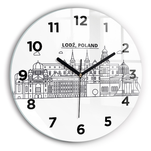 Horloge ronde Panorama architectural de Lodz