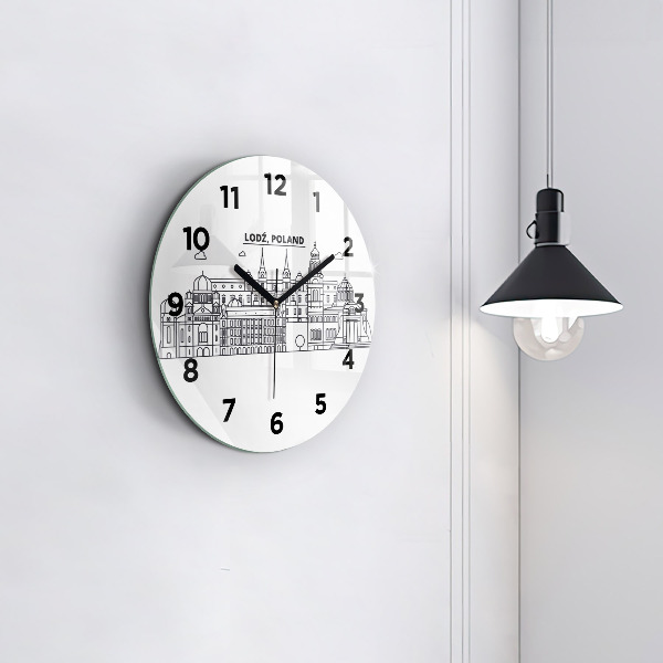 Horloge ronde Panorama architectural de Lodz