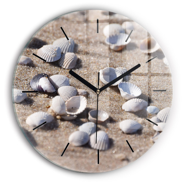 Horloge ronde Coquillages sur la plage