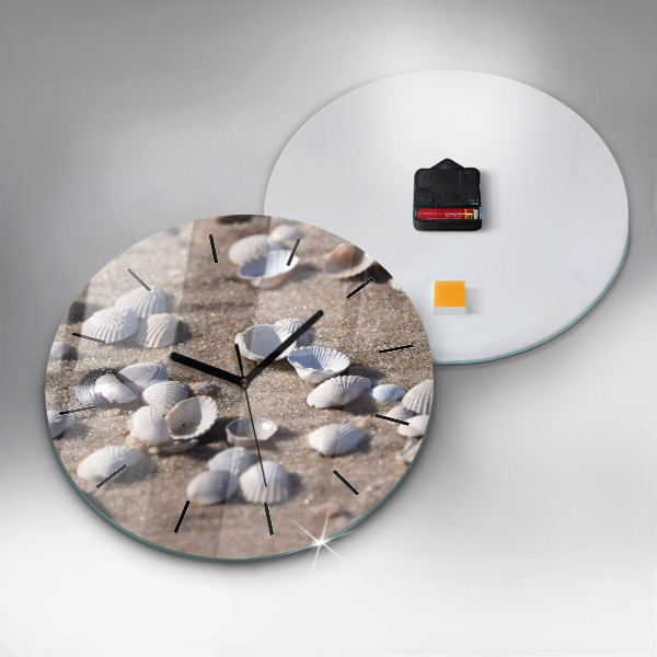 Horloge ronde Coquillages sur la plage