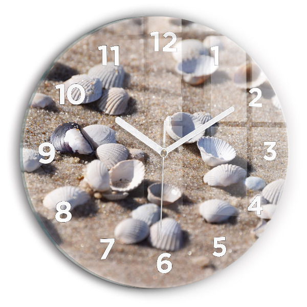 Horloge ronde Coquillages sur la plage