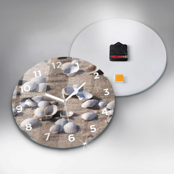 Horloge ronde Coquillages sur la plage