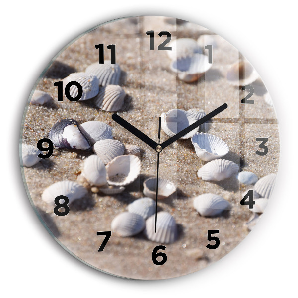 Horloge ronde Coquillages sur la plage