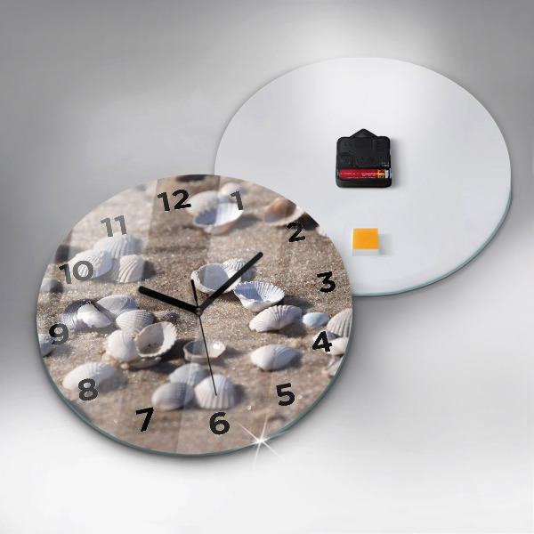 Horloge ronde Coquillages sur la plage