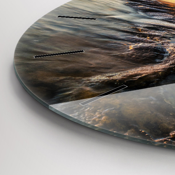 Horloge ronde Le phare et la mer Baltique