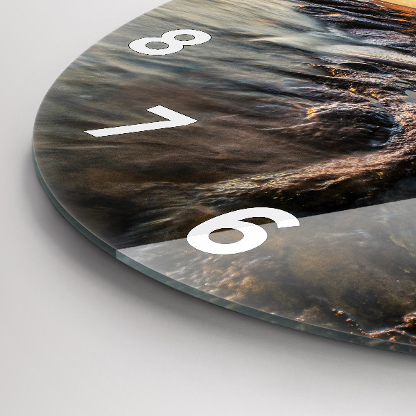 Horloge ronde Le phare et la mer Baltique