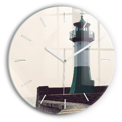 Horloge ronde Le phare et la mer