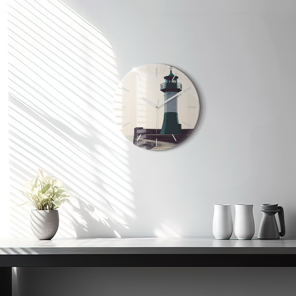Horloge ronde Le phare et la mer