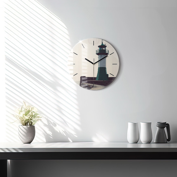 Horloge ronde Le phare et la mer