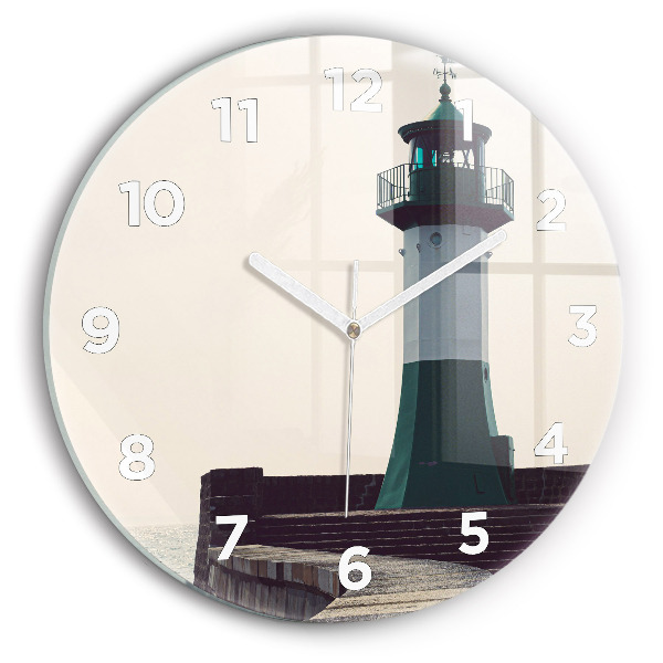 Horloge ronde Le phare et la mer