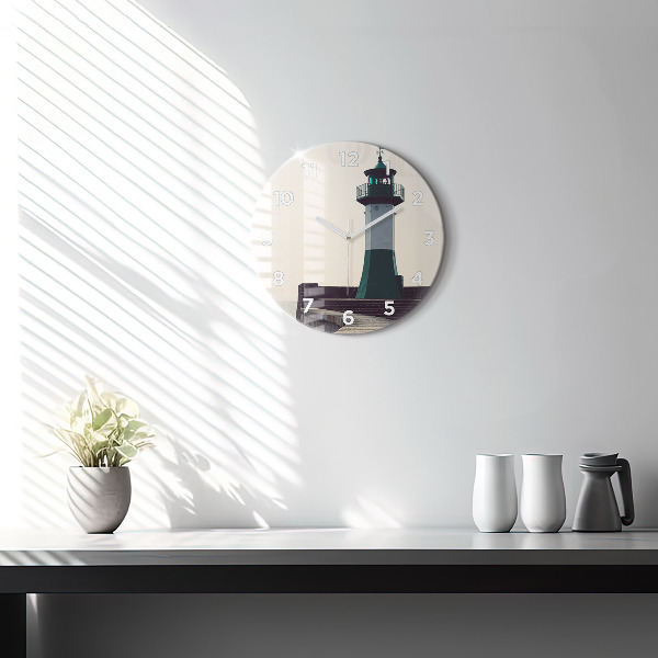 Horloge ronde Le phare et la mer