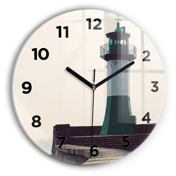 Horloge ronde Le phare et la mer
