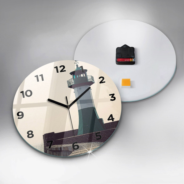Horloge ronde Le phare et la mer