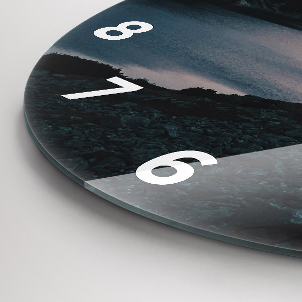 Horloge ronde Lac et montagnes